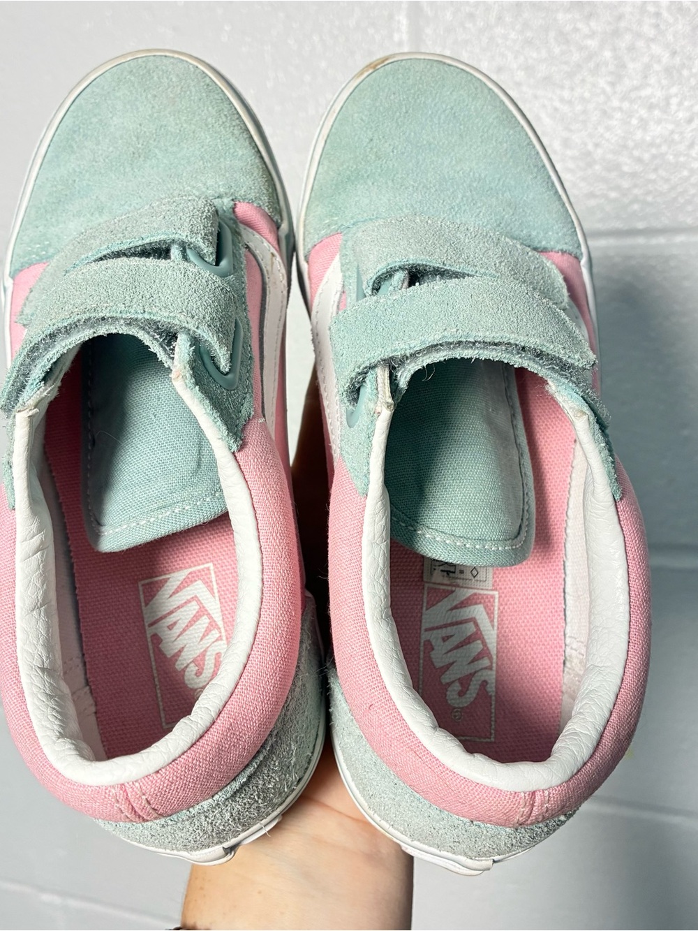 vans pink blue old skool easy on sneakers - Picture 6 of 10